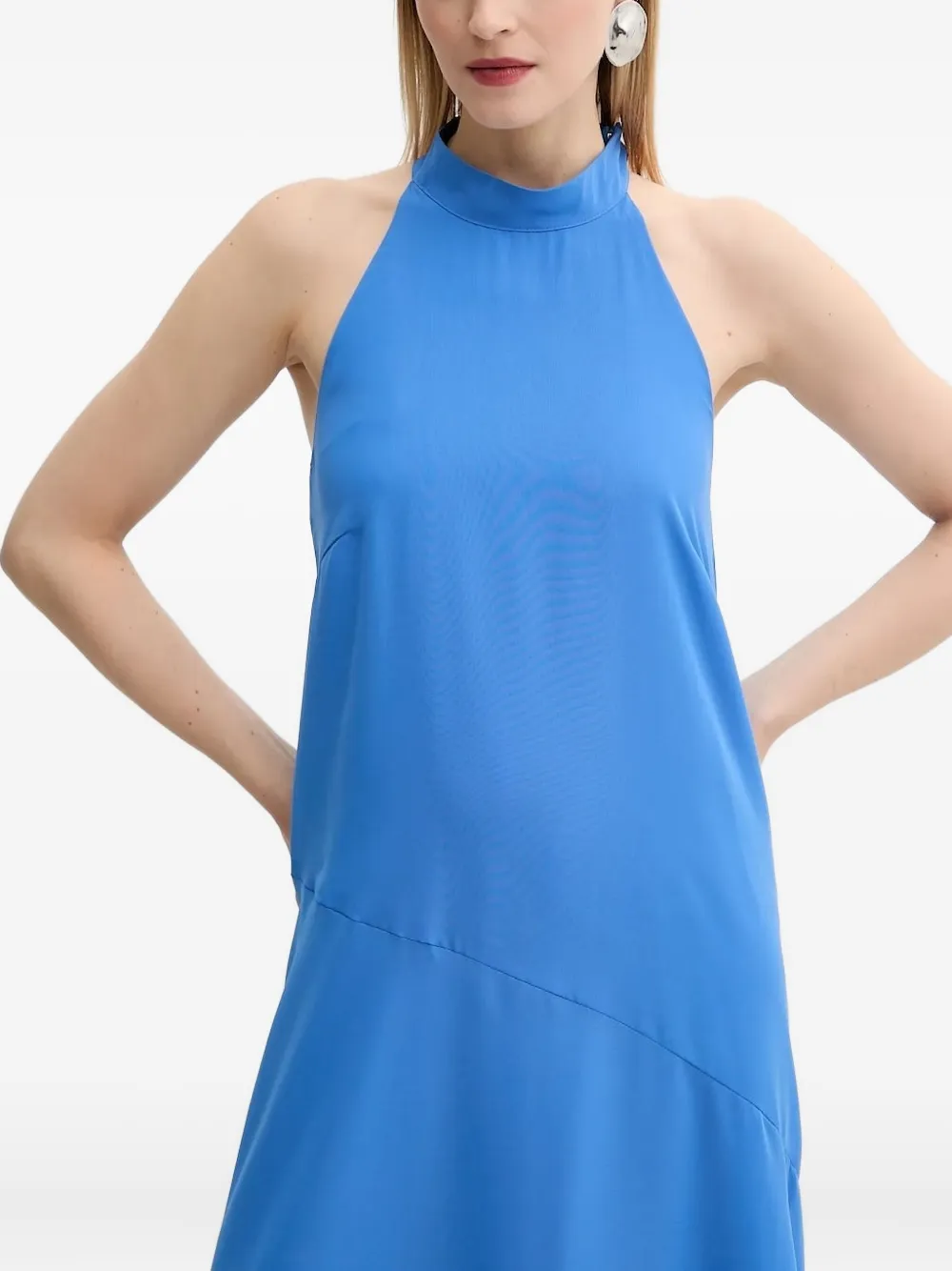 Gestuz Gzsanka bow-detail high-neck dress Blauw