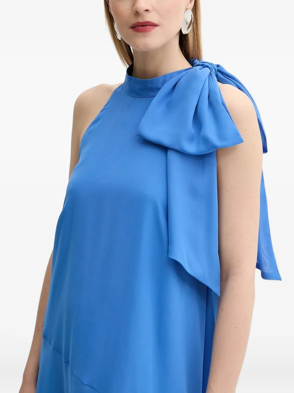 Gestuz Gzsanka bow-detail high-neck dress Blauw