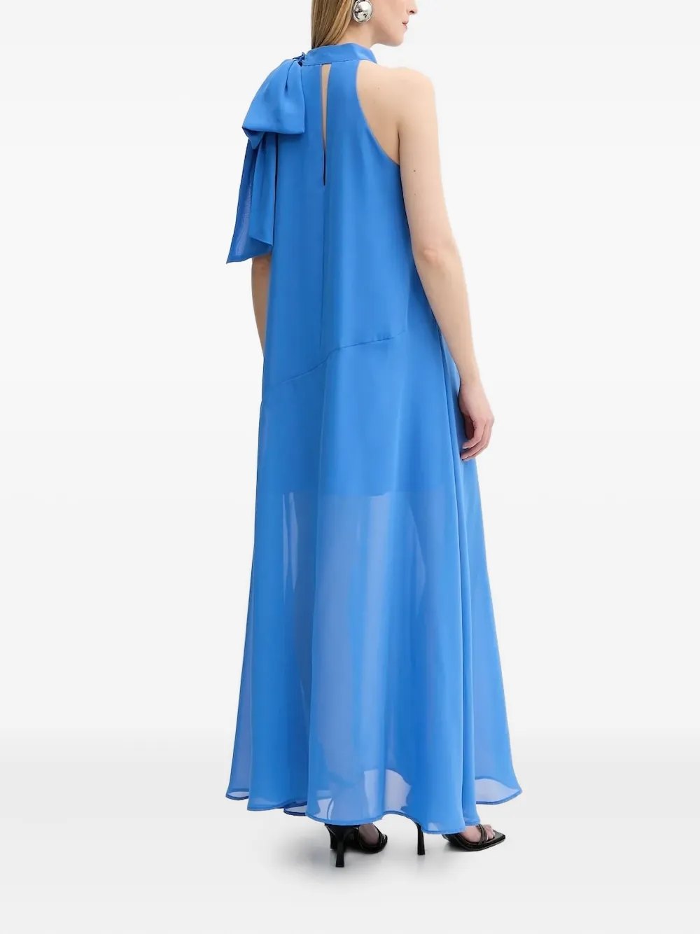 Gestuz Gzsanka jurk met hoge hals en strikdetail - Blauw