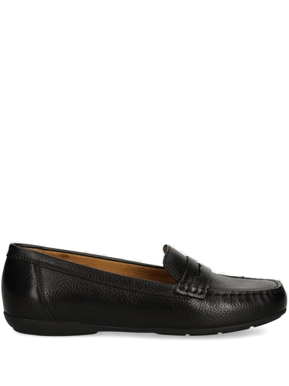 Geox Penny Leather Loafers In Black