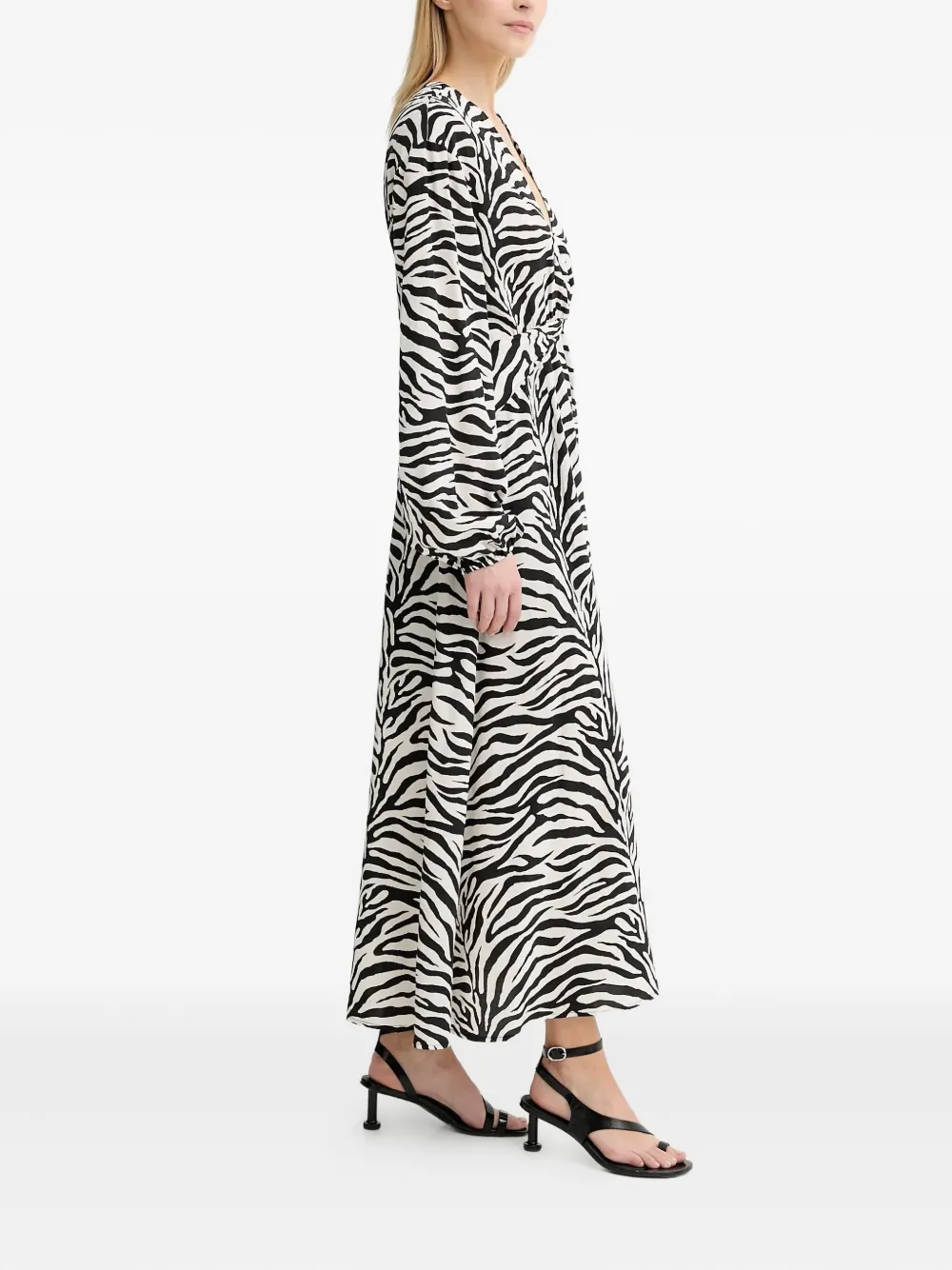 Gestuz GZveva zebra-print maxi dress - Zwart