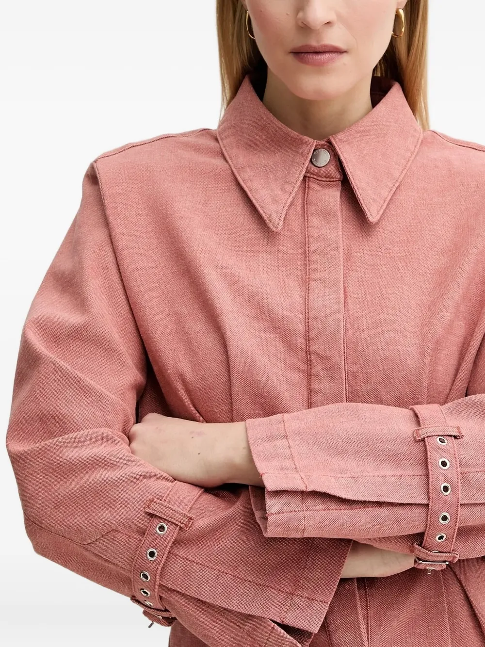 Gestuz Blouse met manchetten met ceintuur Roze