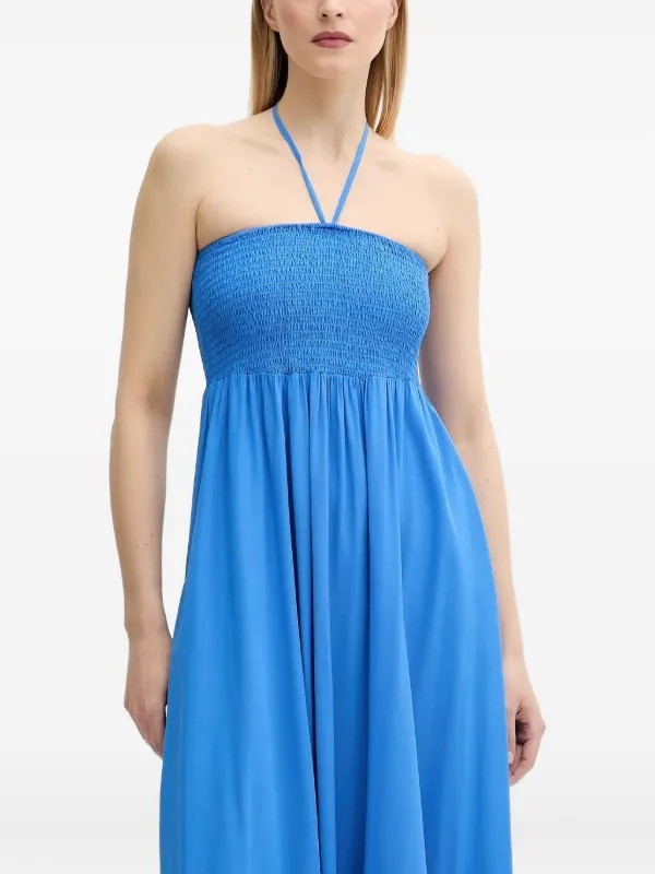 Gestuz Halterneck Maxi Dress | Blue | FARFETCH Gestuz Halterneck Maxi Dress | Blue | FARFETCH