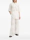 Gestuz eyelet-embroidered short-sleeve shirt - White