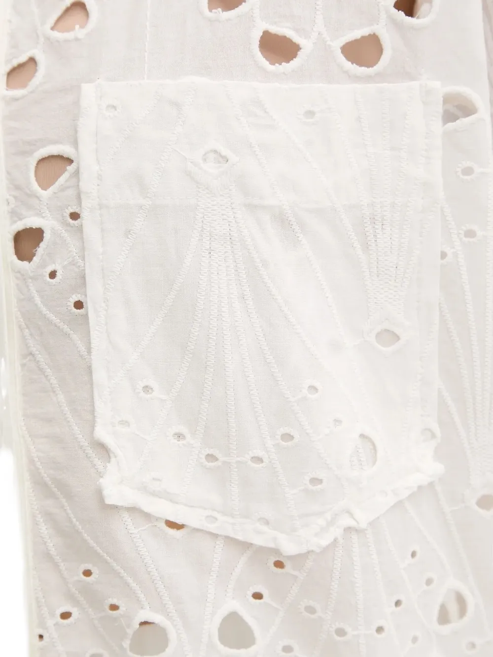 Gestuz eyelet-embroidered short-sleeve shirt Wit