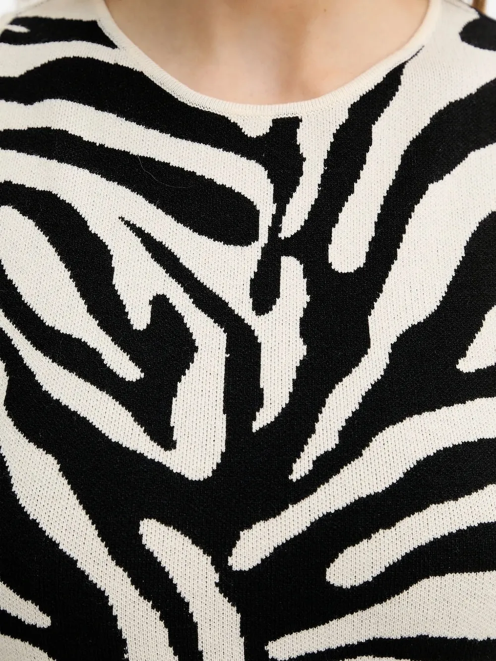 Gestuz Maxi-jurk met zebraprint Zwart