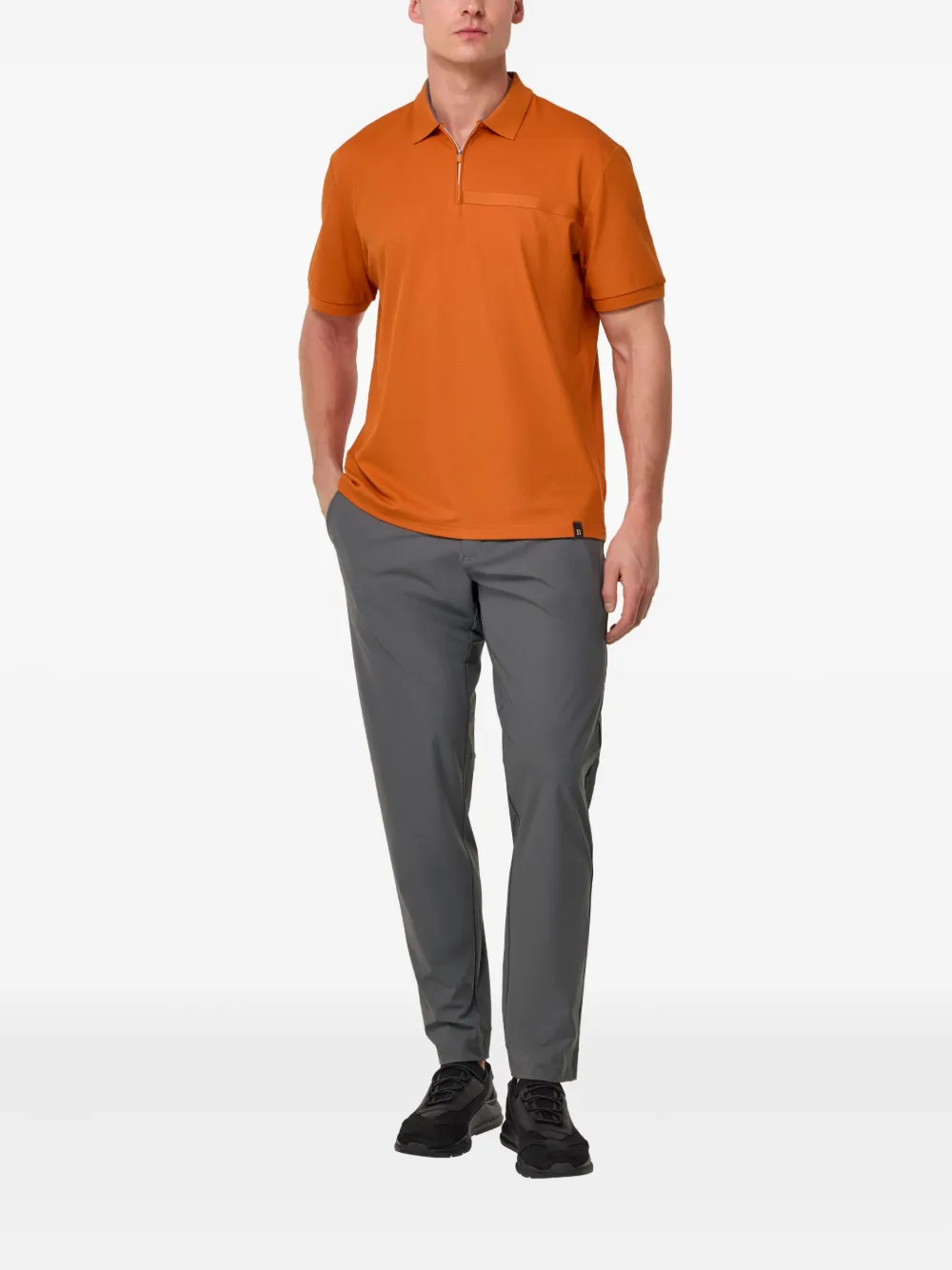 Boggi Milano Broek met elastische tailleband en ritszak Grijs