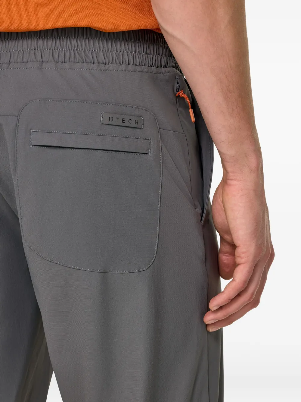 Boggi Milano Broek met elastische tailleband en ritszak Grijs