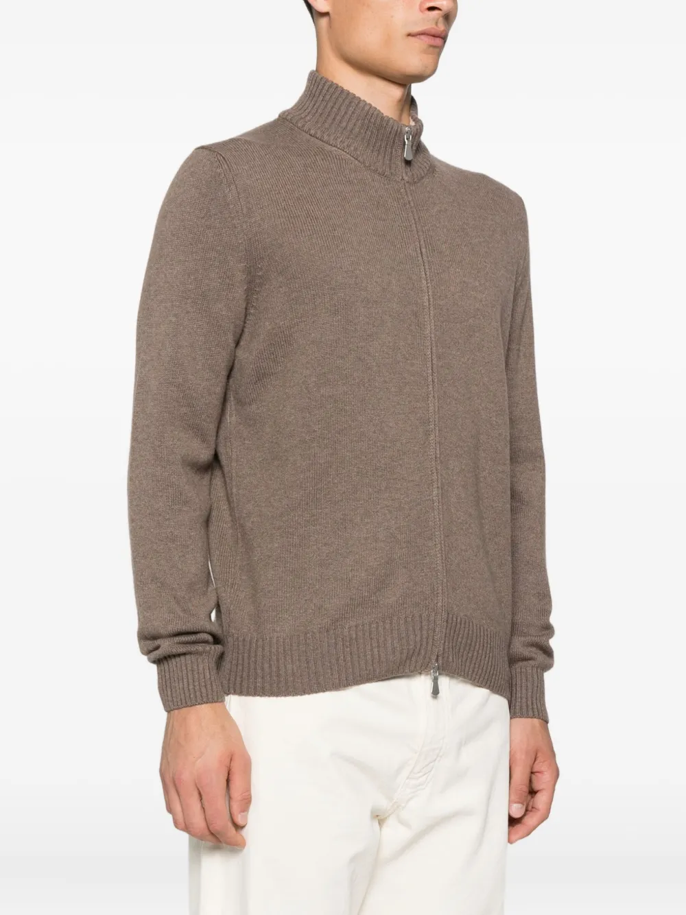 Gran Sasso zip-fastening wool cardigan Bruin