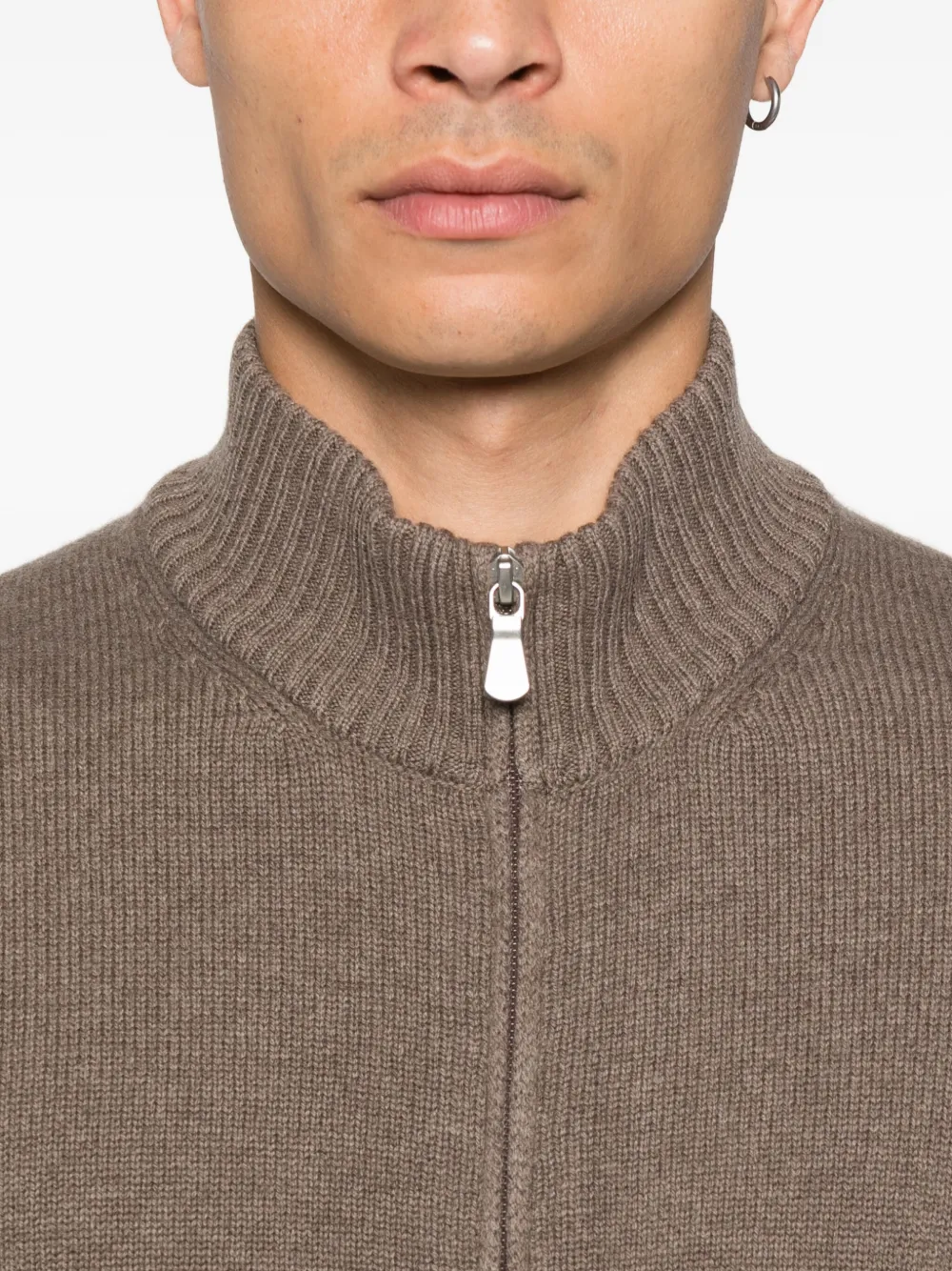 Gran Sasso zip-fastening wool cardigan Bruin
