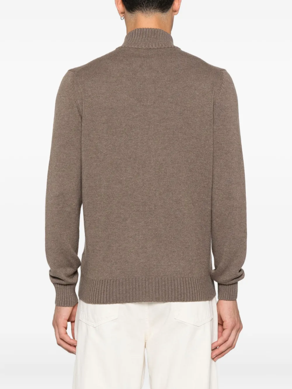 Gran Sasso zip-fastening wool cardigan Bruin