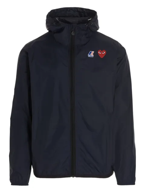 Comme Des Garçons Play hooded logo-patch jacket