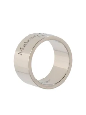 指輪・リング Maison Margiela Silver Ring With Engraved Logo Maison Margiela Logo Ring - Silver | Garmentory