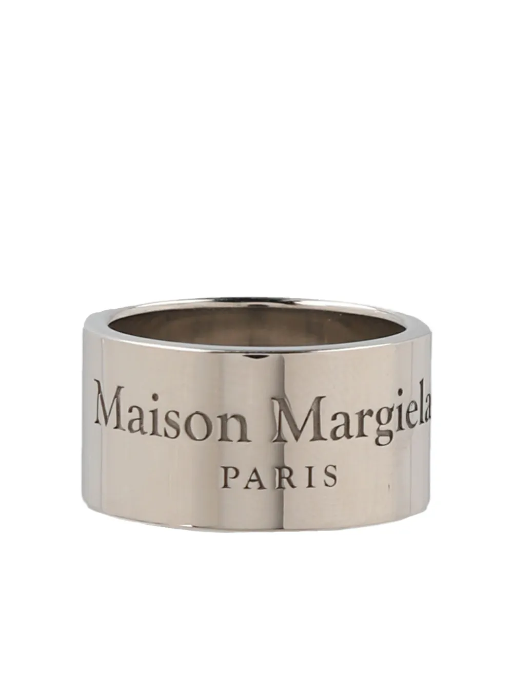 Maison Margiela logo-engraved ring - シルバートーン Maison Margiela logo-engraved ring - シルバートーン