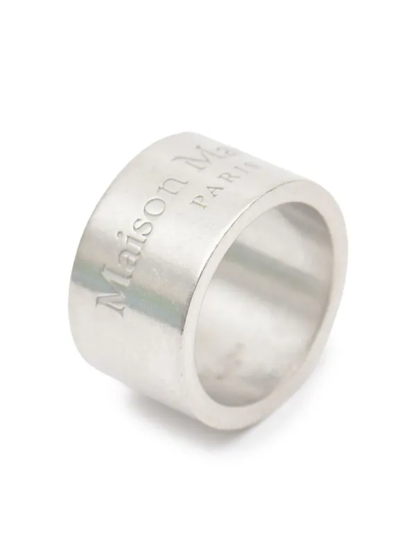 Maison Margiela logo-engraved Ring | Silver | FARFETCH