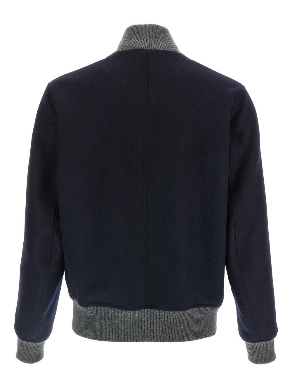 Brunello Cucinelli Ribgebreid wollen bomberjack Blauw