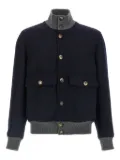 Brunello Cucinelli ribbed-knit wool bomber jacket - Blue