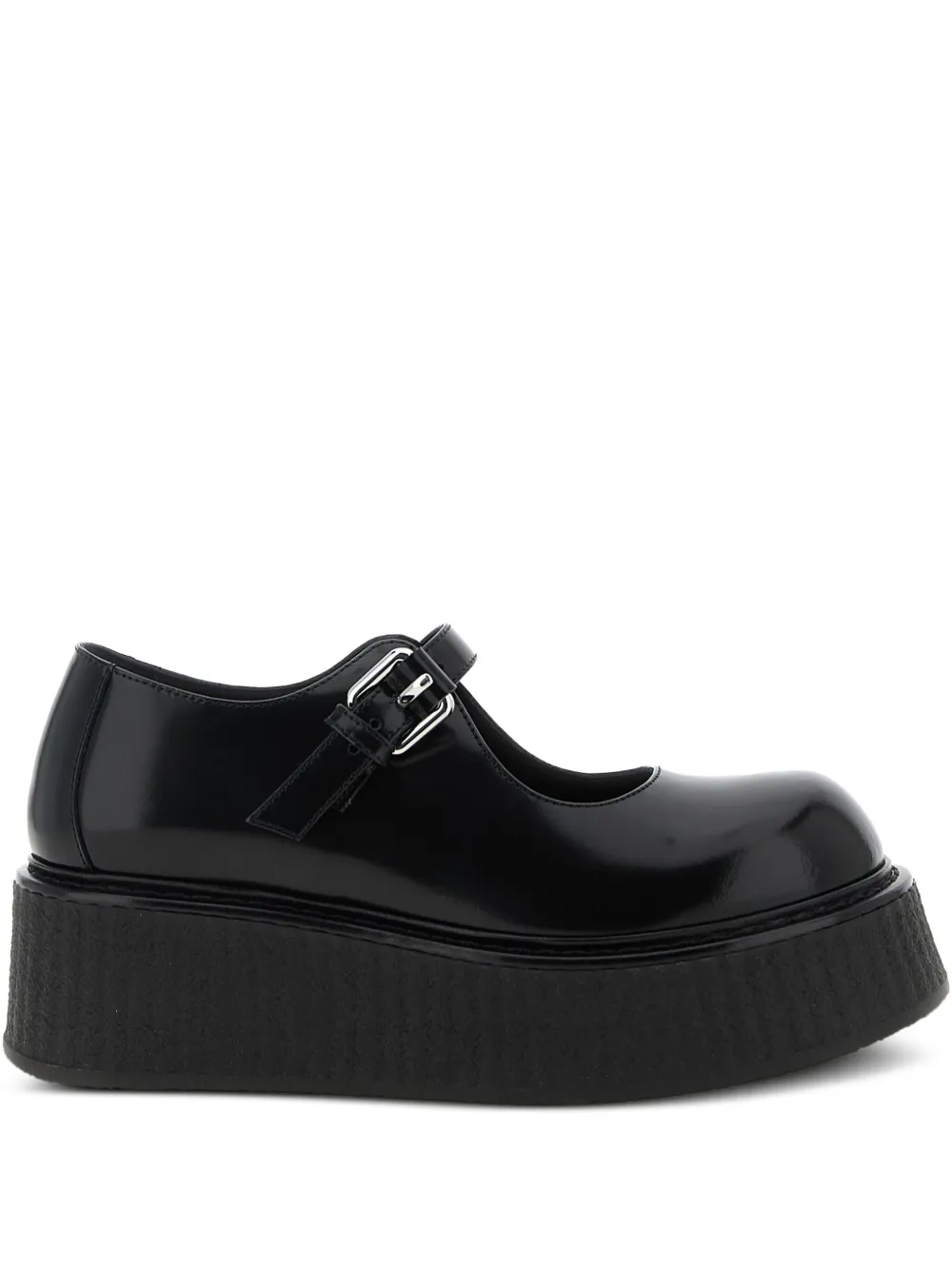 Moschino Olivia buckle-strap platform ballet flats Black