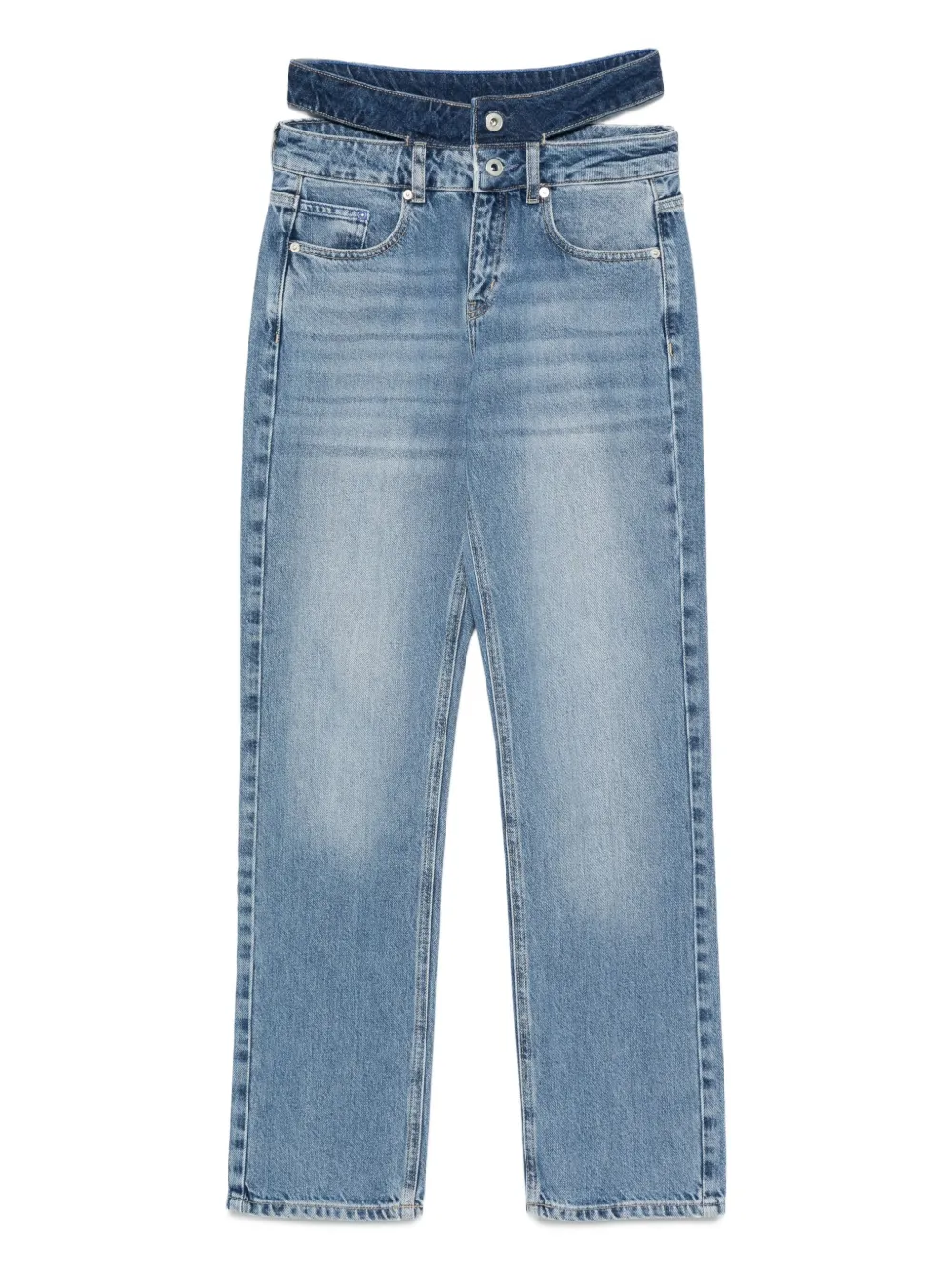 Karl Lagerfeld Jeans Straight jeans met uitgesneden details Blauw