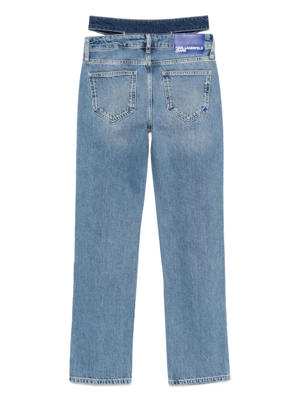 Karl Lagerfeld Jeans Straight jeans met uitgesneden details - Blauw