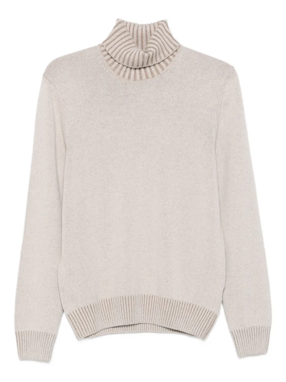 Gran Sasso ribbed-knit turtleneck sweater Beige