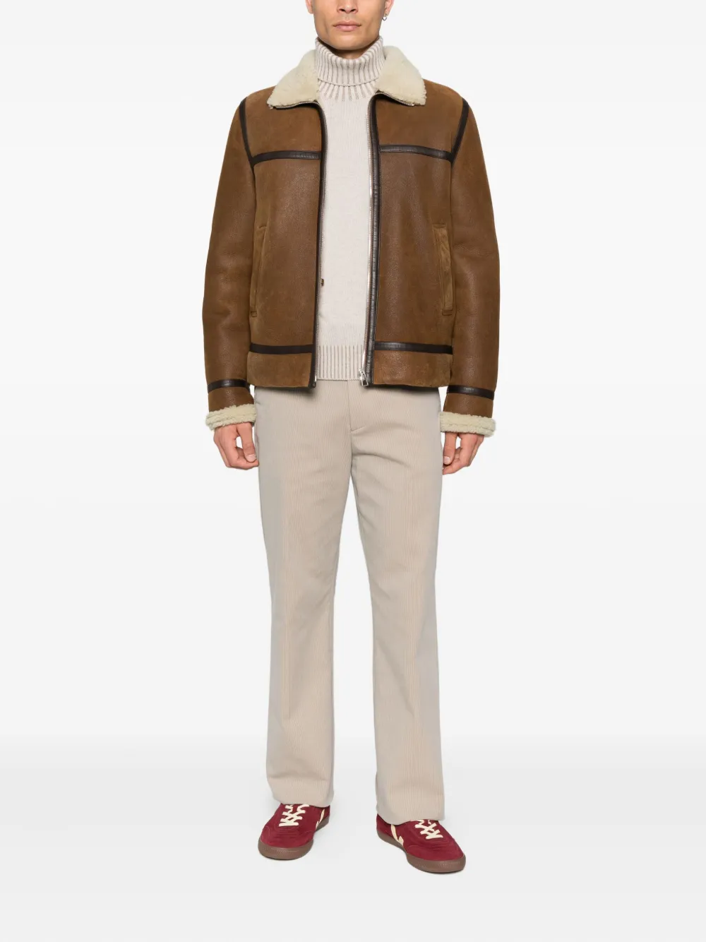 Gran Sasso ribbed-knit turtleneck sweater Beige