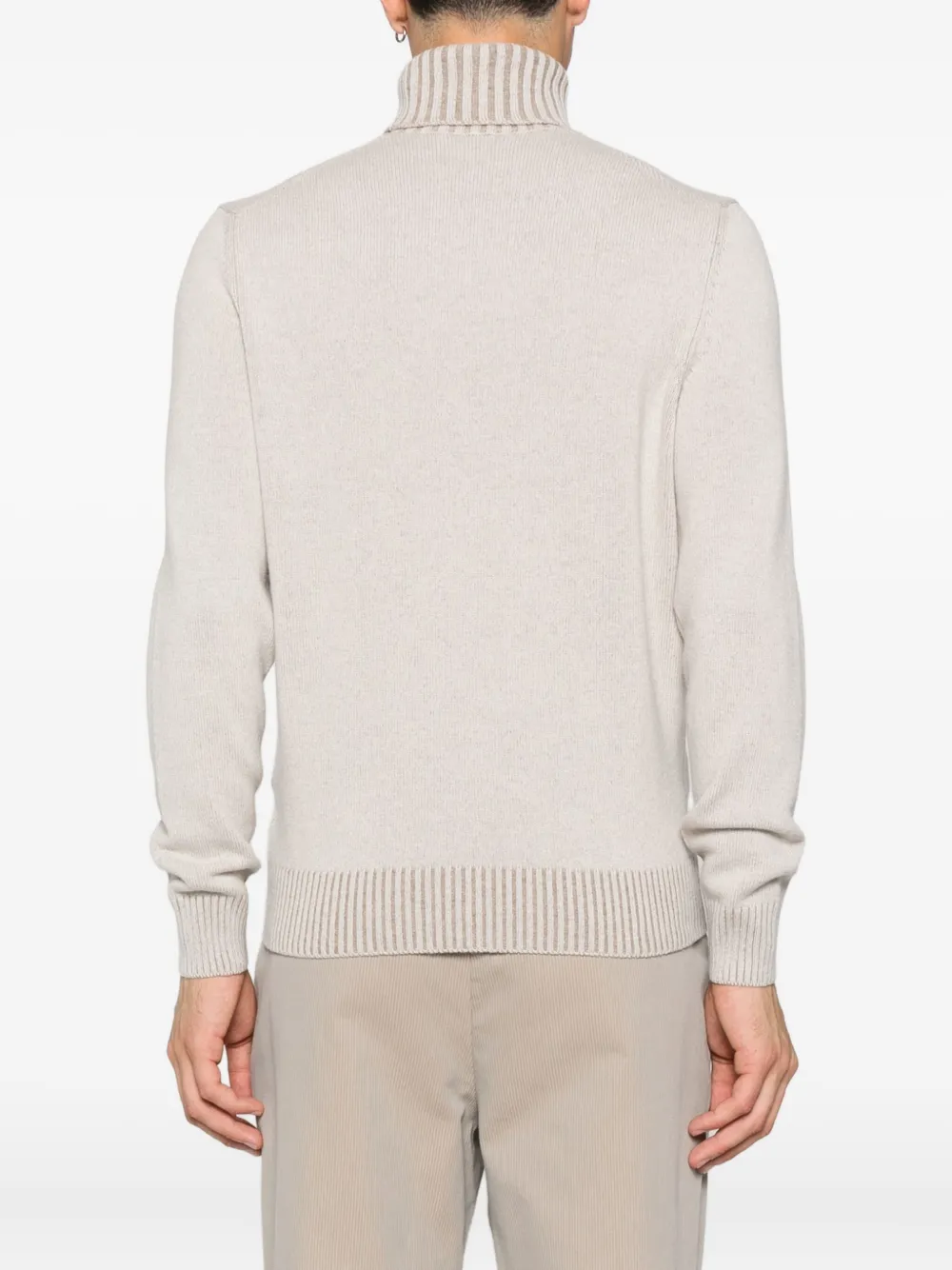 Gran Sasso ribbed-knit turtleneck sweater Beige