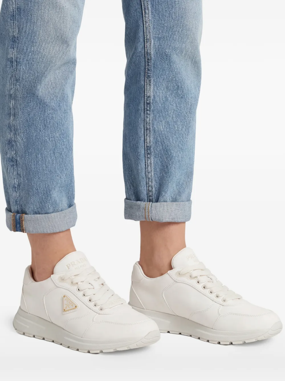 Prada Prax 2.0 sneakers met logoplakkaat Wit