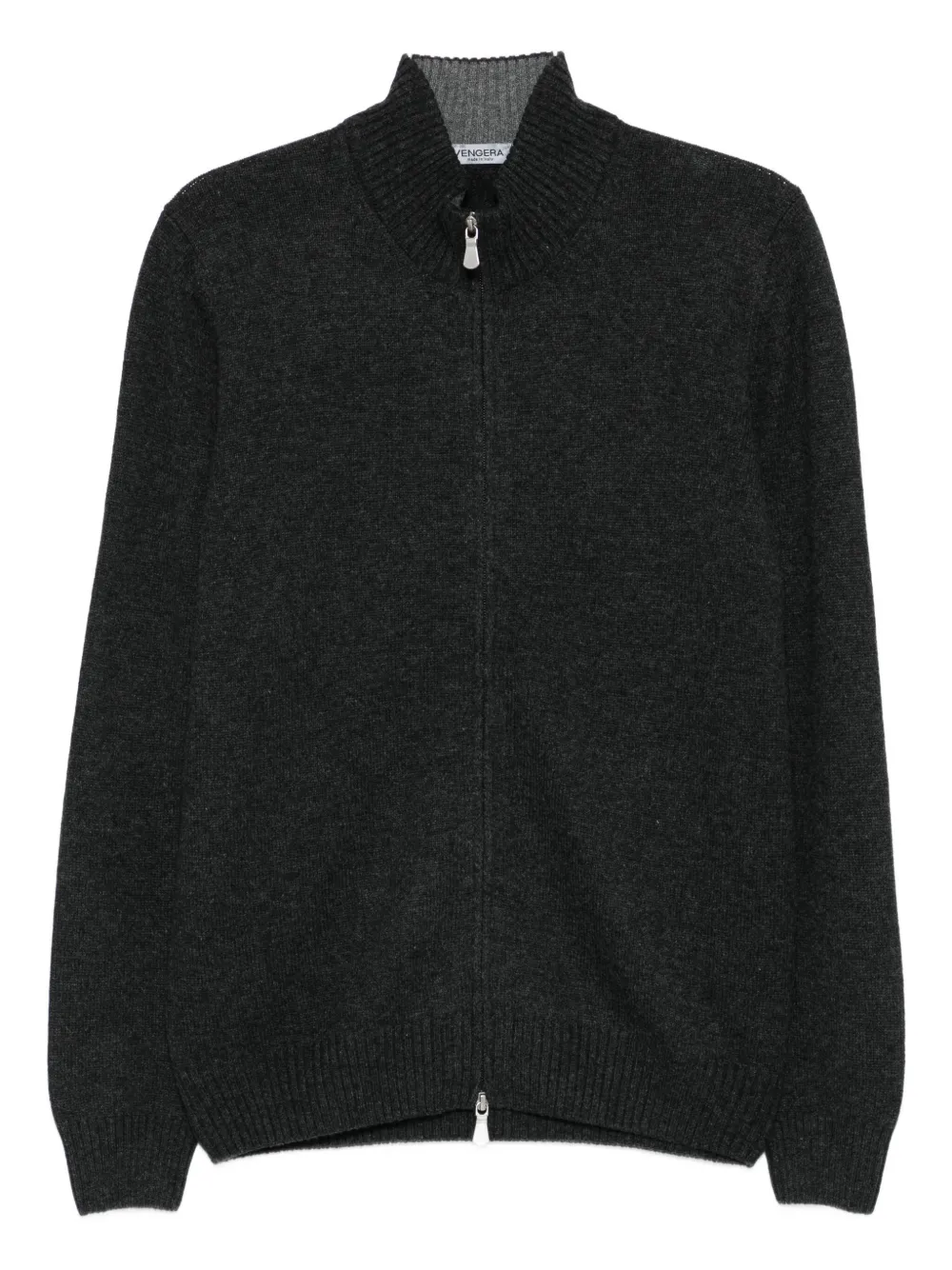 Gran Sasso zip-front ribbed cardigan Grijs