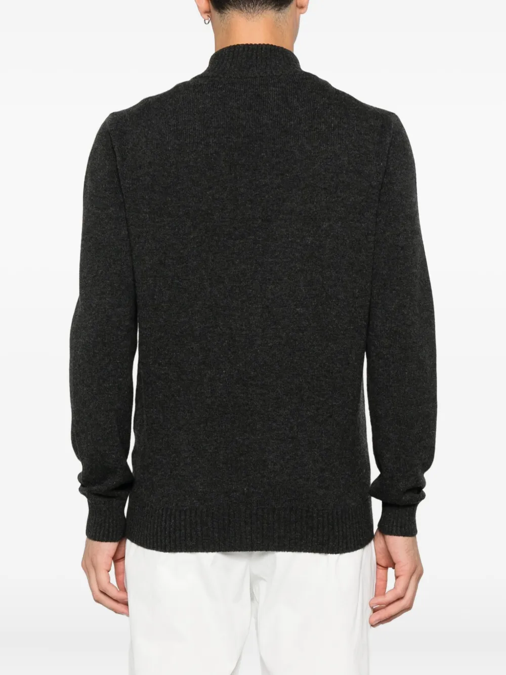 Gran Sasso zip-front ribbed cardigan Grijs