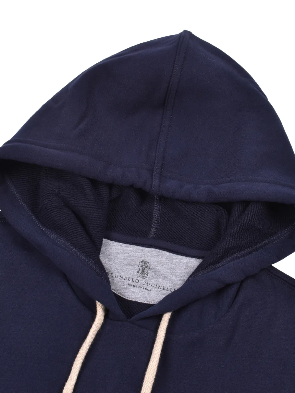 Brunello Cucinelli Hoodie met geribbelde mouwen Blauw