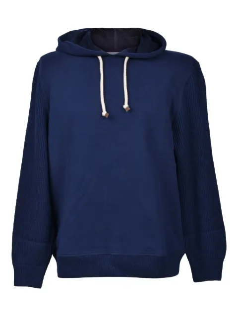 Brunello Cucinelli ribbed-sleeve hoodie
