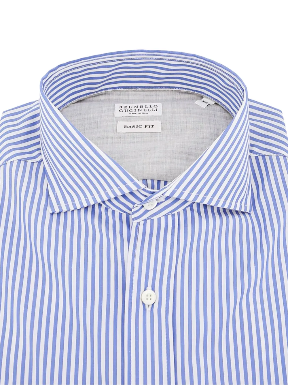 Brunello Cucinelli striped cotton shirt Blauw