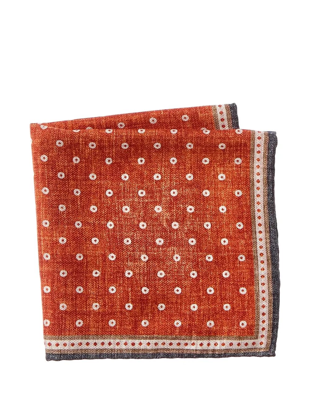 Brunello Cucinelli polka-dot silk pocket square Oranje