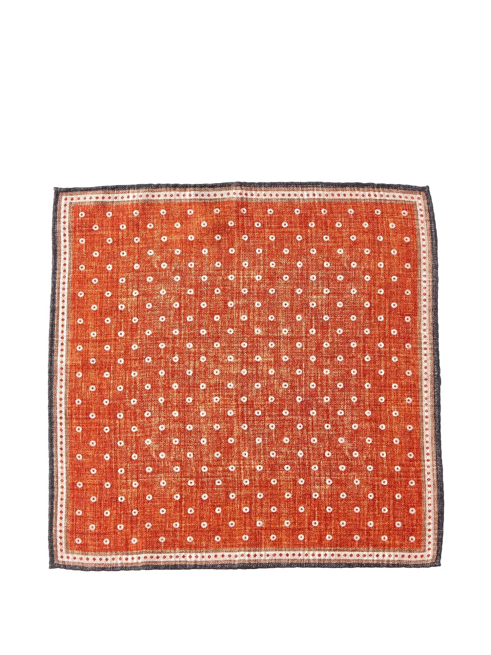 Brunello Cucinelli polka-dot silk pocket square - Arancione