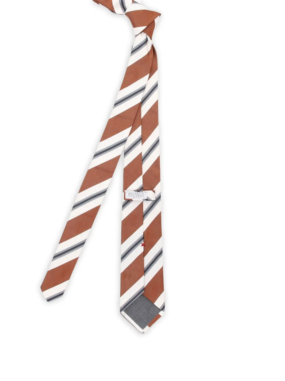 Brunello Cucinelli corbata de seda con rayas estampadas | Image 2
