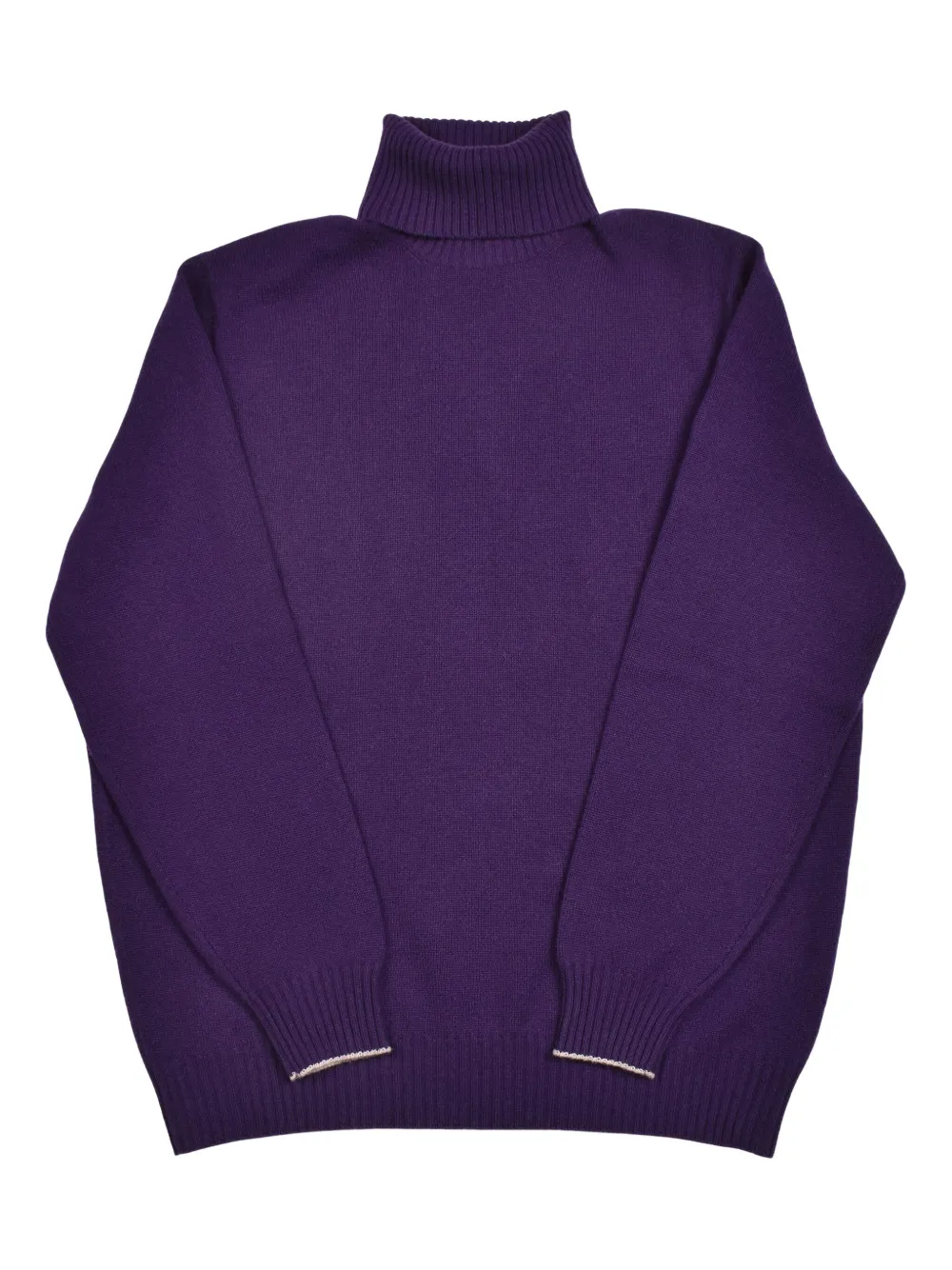 Brunello Cucinelli turtleneck ribbed-cuff sweater Paars