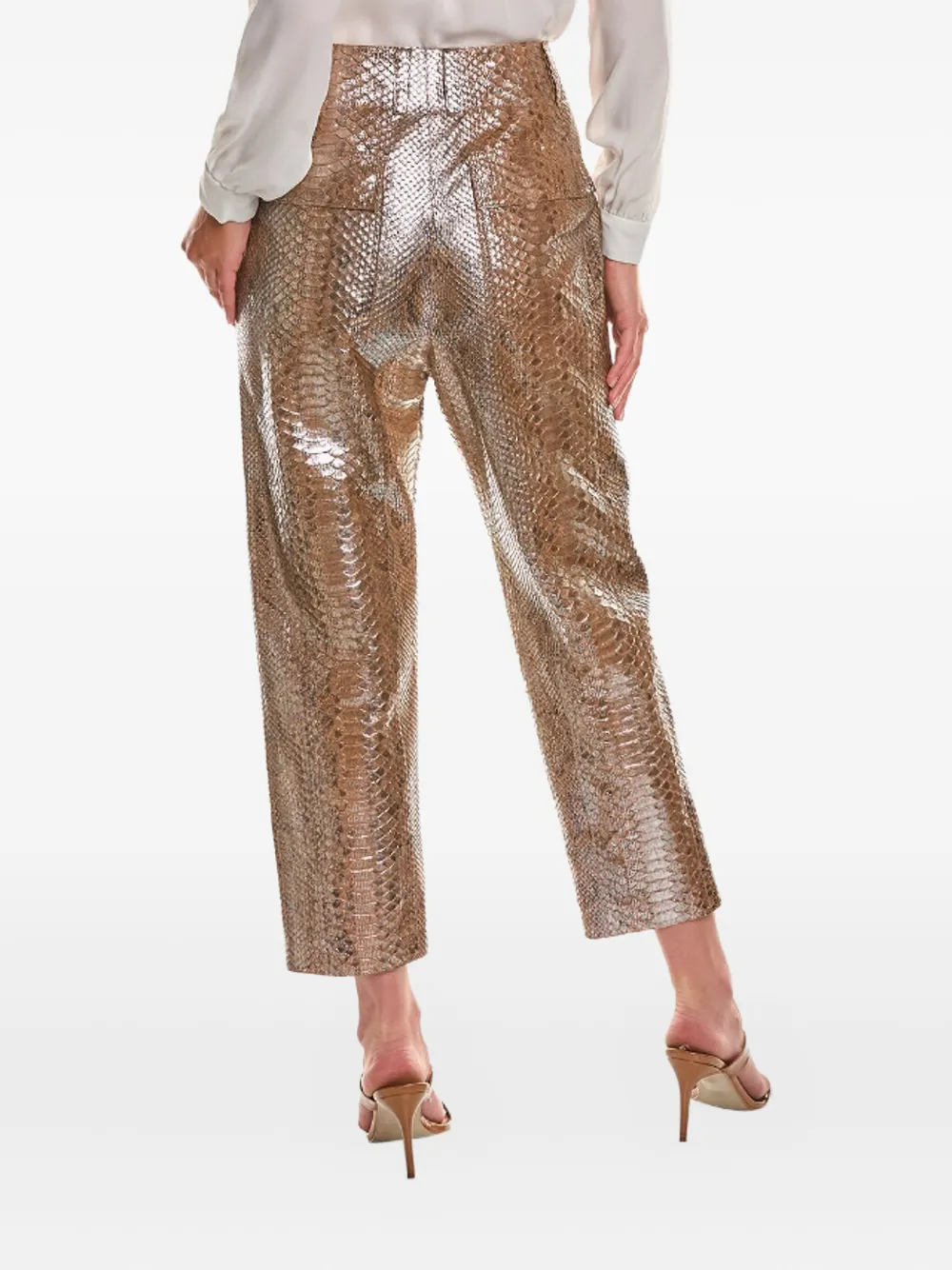 Brunello Cucinelli Broek met slangenprint Beige