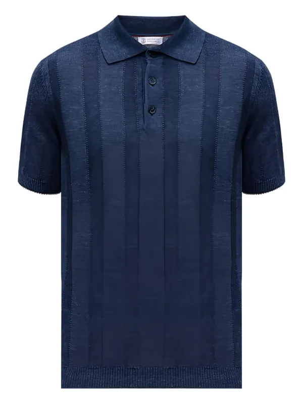 Brunello Cucinelli ストライプポロシャツ Brunello Cucinelli ストライプ ポロシャツ | ブルー | FARFETCH JP