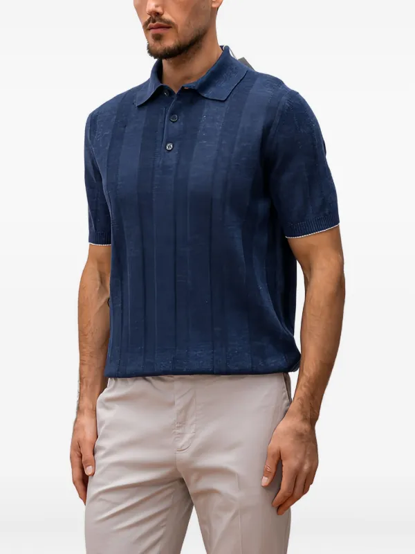 Brunello Cucinelli ストライプポロシャツ Brunello Cucinelli ストライプ ポロシャツ | ブルー | FARFETCH JP