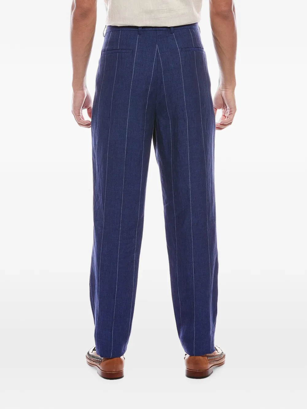 Brunello Cucinelli Plooibroek met krijtstreep Blauw