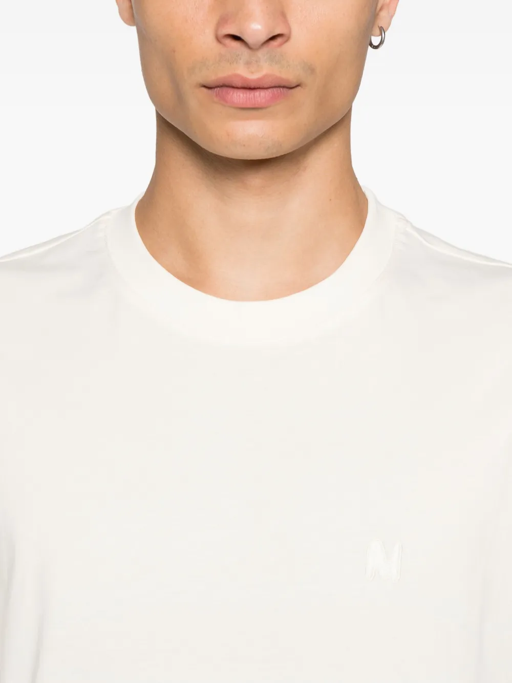 MSGM logo-print cotton T-shirt Beige