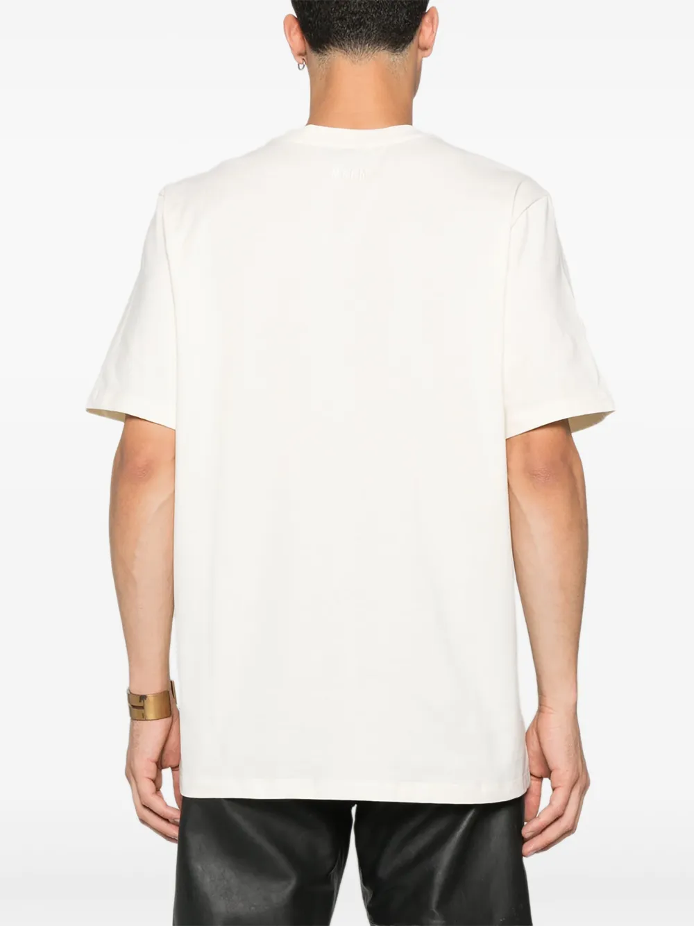 MSGM logo-print cotton T-shirt Beige