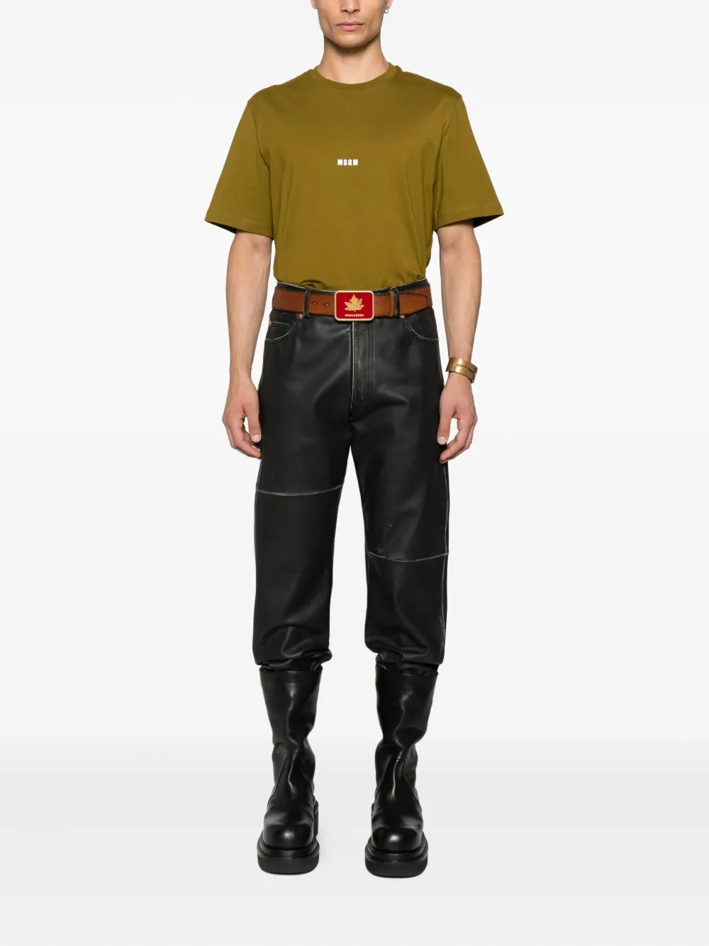 MSGM logo-print T-shirt Groen
