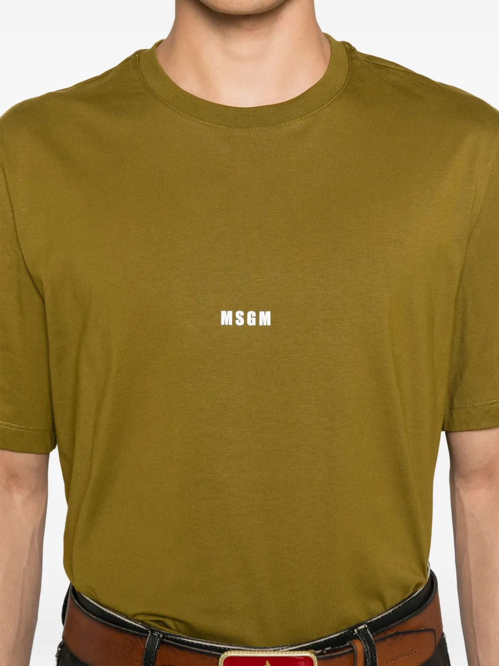 MSGM logo-print T-shirt Groen