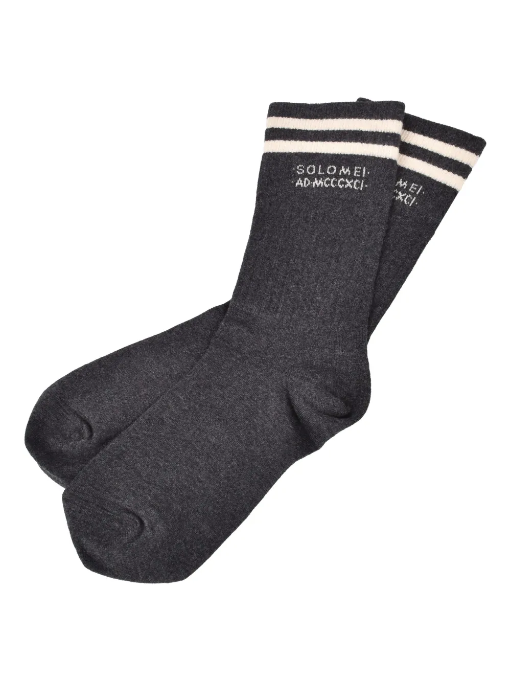 Brunello Cucinelli Sokken met geborduurd logo Grijs