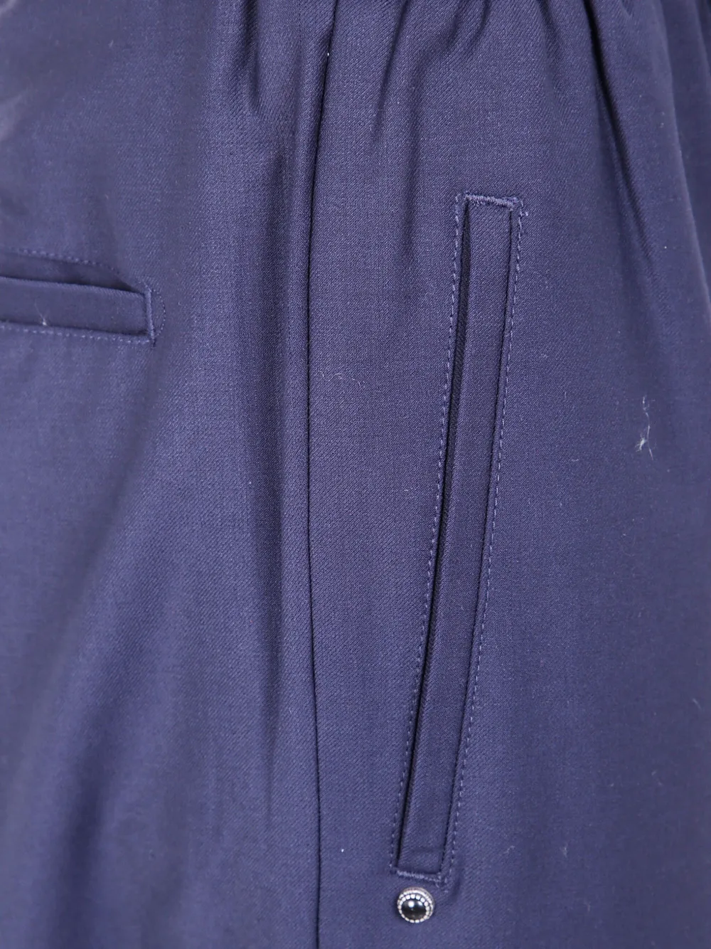 White Sand Wollen broek met verstelbare ceintuur Blauw