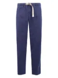 White Sand drawstring-buckle welt-pocket trousers - Blue