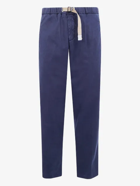 White Sand drawstring-buckle welt-pocket trousers