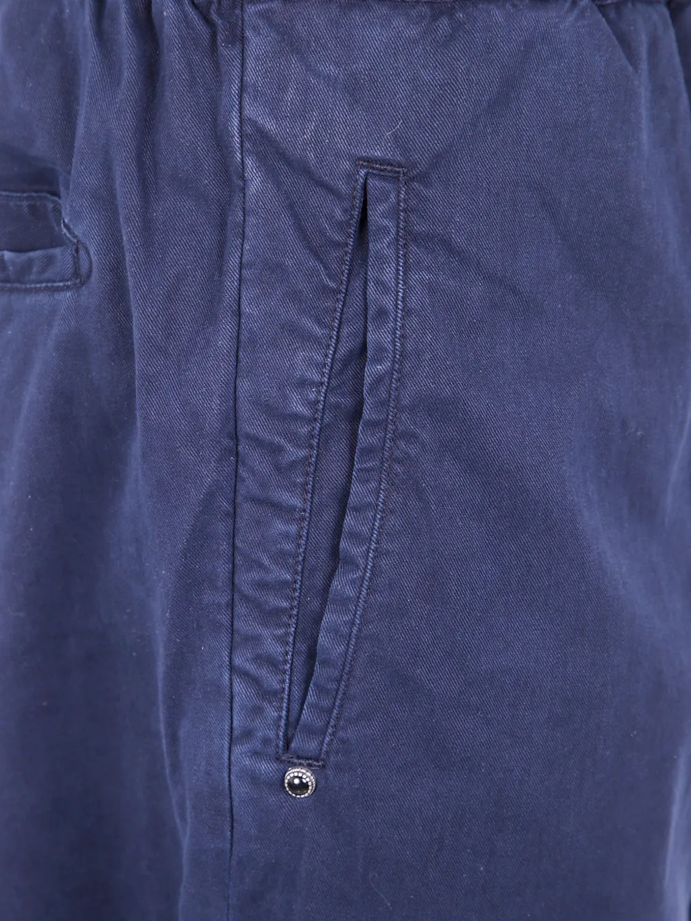 White Sand Broek met paspelzak en trekkoord en gesp Blauw